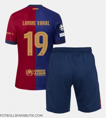 Barcelona Lamine Yamal #19 Replika Hemmatröja Barn 2024-25 Kortärmad (+ Korta byxor)